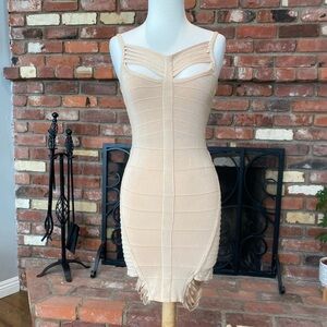 Bershka Tan Bandage Dress